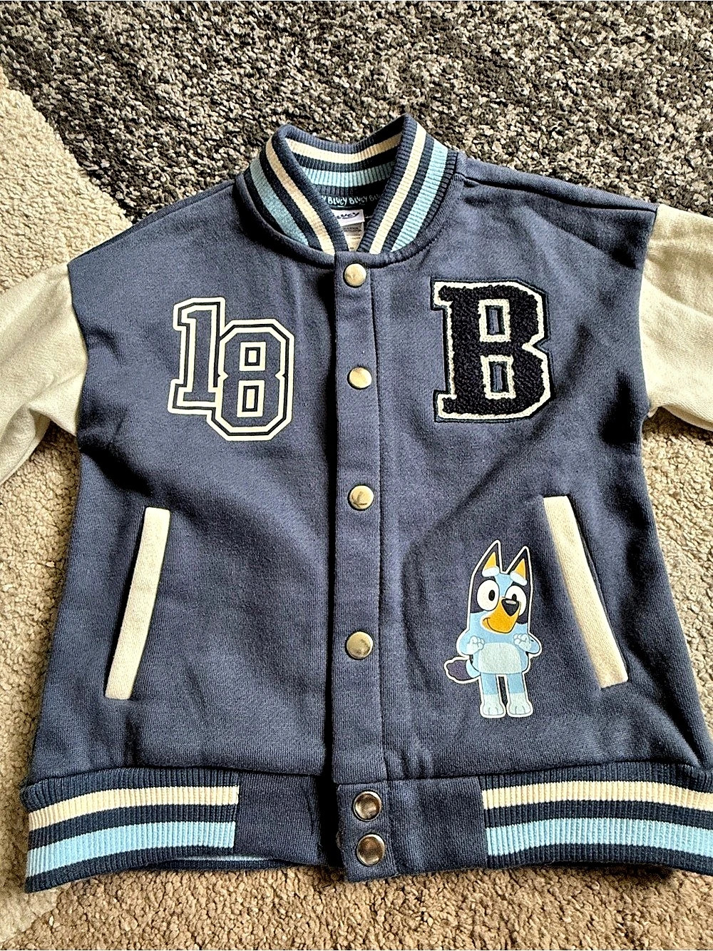 Bluey Varsity Blue jacket Kids Boys 3T Like New